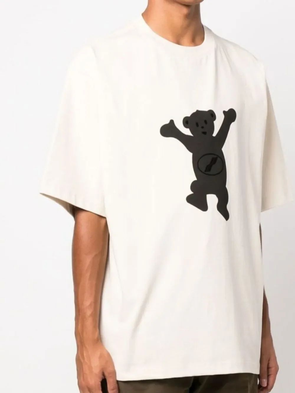 We11done Cream T Shirt Teddy Logo Sz XS